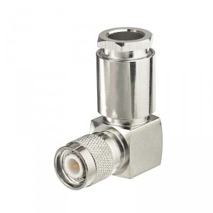 Разъём T-122F (TNC-male, угловой, прижимной, на кабель RG-58) фото 2