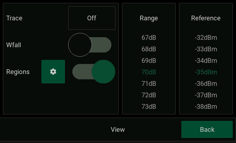Просмотр спектра сигналов в виде графиков