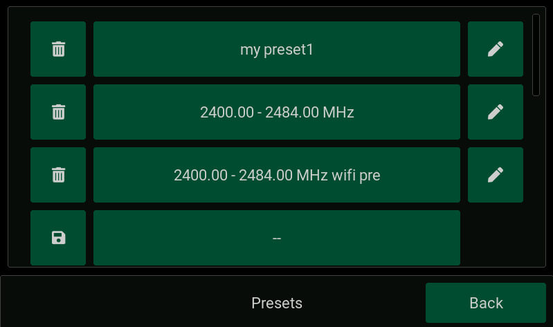 Просмотр спектра сигналов в виде графиков