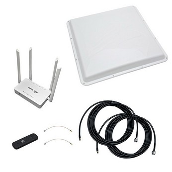 Комплект 3G/4G Дача-Максимум 2x2 (роутер WiFi, модем, кабель 2х5м, антенна 3G/4G 2x20 дБ)