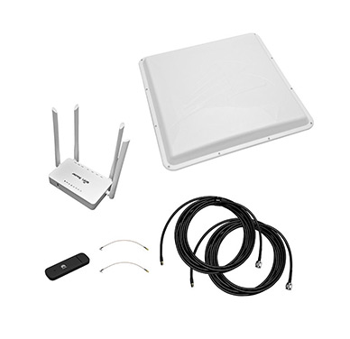 Комплект 3G/4G Дача-Максимум 2x2 (Роутер WiFi, модем, кабель 2х5м, антенна 3G/4G 2x20 дБ)